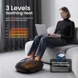 RENPHO Foot Massager Machine with Heat [2026 Upgraded], Shiatsu Foot Massager for Plantar Fasciitis, Birthday Gifts for Women Men, Cordless Control, FSA Eligible HSA Store Eligible Massager, Black