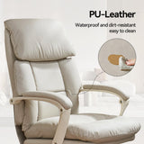 Ergonomic Executive Office Chair with Arms, Reclining High Back PU Leather Comfy Swivel Computer Desk Chairs with Wheels