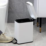 Sineng 1.6 Gallon Stainless Steel Slim Rectangular Pedal Trash Can with Soft Close Lid
