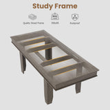 GarveeHome 63 in-86.6 in Extendable Dining Room Table for 6-10, Farmhouse Kitchen Tables w/Wooden Sturdy Frame, Large Rectangular Dinner Table for Dining Room, Kitchen