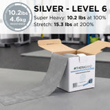 THERABAND Resistance Band, Silver, Super Heavy, 50-Yard Roll, Elastic Band for Strength Training, Stretching, Yoga, Pilates, Physical Therapy, Portable & Cut-to-Length, Color-Coded Levels