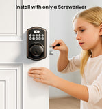 Veise KS02A Fingerprint Door Lock, Keypad Deadbolt, Oil Rubbed Bronze