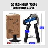 GD IRON GRIP 70(P) Adjustable Hand Grip Strengthener, 44~154lbs Grip Strength Trainer Premium Forearm Strengthener Hand Gripper for Grip Strength GD