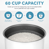 60-Cup (Cooked) (30-Cup UNCOOKED) Commercial Rice Cooker, Stainless Steel Exterior (ARC-1130S), Silver AROMA