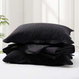 MOONLIGHT20015 10 Pack Queen Quilt Bedding Set (90" x 96") - Bulk Wholesale for Hotels, Guest Bedroom & Airbnbs - Lightweight Microfiber Reversible Floral Embossed Quilts Bedspreads (Black)