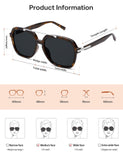 SOJOS Big Trendy Polarized Aviator Sunglasses for Women Men, 80s 90s Retro Square Aviators Sun Glasses SJ2672, Dark Tortoise/Grey