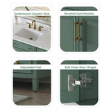 DELUXE LIVING 48" Bathroom Vanity with Sink, Fully Assembled, Sea Green