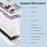Wireless Mechanical Keyboard, Hot Swappable Gasket Custom Gaming Keyboard (White Grey, Graywood V3 Switch) EPOMAKER