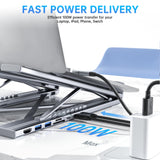 Laptop Docking Station Stand, 8 in 1 USB C Hub HDMI Portable Laptop Stand with USB Ports, USB