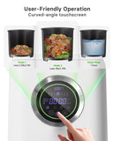 1 Gallon Eectric Kitchen Composter, Smart Mill Food Recycler with Large Touch Screen, Compost Bin Indoor with 4 Sharktooth Blades, 0.5kWh Per Cycle Energy-efficient, Odorless, Low Noise, Auto-Cleaning