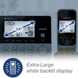 Corded/Cordless Phone for Home with Answering Machine, Call Blocking, Caller ID, Large Backlit Display (Silver/Black) VTech