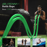 Battle Ropes Green Workout Rope 1.5inch Battle Ropes for Home Gym 30ft Exercise Ropes for Working Out Heavy Ropes for Exercise Training Weighted Rope Weighted Workout Rope Battle Rope