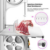 1500W Electric Bone Meat Cutter Machine, Bone Saw for Butchering Home Use and Commercial Use, Cutting Thickness 0.04-7.8'', Stainless Steel Work Table Bone Cutter Machine for Beef Pork Chicken Fish