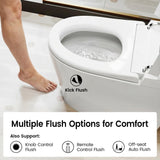 Smart Toilet with Built-in Bidet, One-Piece Bidet Toilet for Bathrooms, YA60 Bidet Toilet with Auto Flush, Kick Flush, Heated Seat, Warm Water and Dryer, Night Light, and Blackout Flush