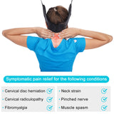 Cervical Neck Traction Device for Home Use, Portable Neck Stretcher Hammock Over Door for Neck Pain Relief, Neck Sling for Spine Decompression