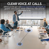Bluetooth Speakerphone, Conference Speaker with Microphone,360°Voice Pickup, with 2 Expansion Microphones, fits 8 People AIRHUG