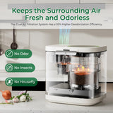 Electric Composter for Kitchen, Smart Compost Bin with Viewing Window Indoor Outdoor/Odorless/Low Noise/Auto-Cleaning, Compost Machine, Turn Food Waste into Fertilizer for Garden, Gift