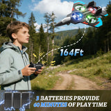 Tubokoro Foam Remote Control Airplanes with 3 Batteries, RC Planes for Kids Adults 8-16, RC Airplane Fighter Jet with Light, 360° Flip Fighter Jet Toys, Stunt Roll, Airplane Toy Gifts for Kids Boys