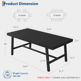 GarveeHome Industrial Dining Table for 6-8 People, 70.87" Long Large Kitchen Table with Sturdy Metal Frame