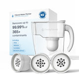 Clearly Filtered Water Pitcher with Filter + 3 Additional Replacement Filters