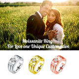 Oseew mens moissanite band ring 1CT Men Moissanite Ring mens moissanite ring 10k gold
