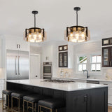Black Chandelier for Dining Room Light Fixture, 4 Light Entryway Light Fixture, Adjustable Pendant Lights Kitchen Island Modern Farmhouse Kitchen Foyer Chandelier for Entryway, Bedroom, Bathroom