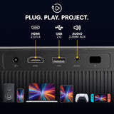 Kodak Flik X20 1080p Smart Projector, Google TV Dongle Built-In | 300 ANSI Lumens LED | Auto Focus & Keystone | HDMI & USB | Wi-Fi , Bluetooth 5.0 | HDR10, 4K Decode | Portable Home Theater (Black)