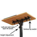 TigerDad Mobile Adjustable Height Laptop Stand PC Computer Portable Notebook Swivel Laptop Desk