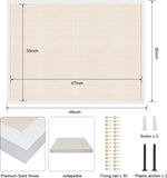 Miratino Large Bulletin Board 48x36 inch with Linen Cork Boards Wall Decor Hanging Pin Wood Framed Display Bulletin Cork Photo Picture Board Light for Room School Office 30-Pushpin White
