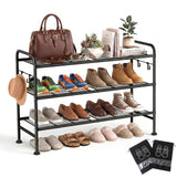 Tbzieoc 3 Tier Shoe Rack Metal Shoe Storage Organizer for Entryway Closet Space Save