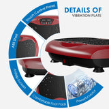 Natini Vibration Plate Exercise Machine - Whole Body Workout Vibration Platform Lymphatic Drainage Machine for Weight Loss - Red