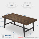 Long Large Kitchen Table with Sturdy Metal Frame, Rectangular Counter for Dinner, Kitchen, Dining Room