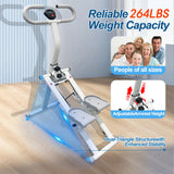 Stair Stepper for Home Gym, Foldable Vertical Climber Workout Machine, Full Body Cardio Machine with Adjustable Handles, LCD Monitor (White)
