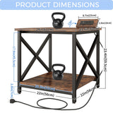 METYERRY 24"x23.6" Large Printer Stand with Power Outlet