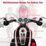 Costzon Kids Motorcycle, 6V Battery Powered Ride on Chopper Motorcycle w/Horn, Headlight, 3-Wheel Stable Ride on Toys, Electric Toddler Motorcycle for Kids, Gift for Boys Girls (Pink)