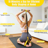 KUZARO Upgraded Multifunction Pedal Resistance Band with Handle, 3 Tube Adjustable Resistance Bands for Abdomen, Waist, Arm, Core/ABS, Leg Workout