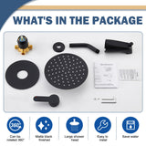 HoliSpa Tub Shower Faucet, Matte Black Shower Faucet Set with 8-Inch All-Metal Rainfall Showerhead and Bathtub Spout, Single-Handle Tub Shower-Trim Kit Included Valve, Matte Black