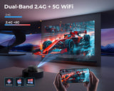ELEPHAS Smart 4K Projector with WiFi and Bluetooth - Compatible with Netflix, Prime Video, YouTube, Dust-Proof Sealed, Dolby Audio, Auto Focus & Keystone PRO UHD HDR 10+ Video Projector