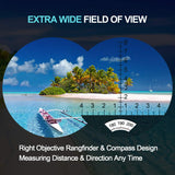 QUNSE 10X50 Marine Binoculars for Adults, Waterproof Binoculars with Rangefinder Compass,BAK4 Prism Navigation Birdwatching Hunting (Camouflage) QUNSE