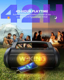 W-KING 120W Peak 70W Speakers Bluetooth Wireless, IPX6 Waterproof Portable Bluetooth Speaker Loud, Outdoor Bluetooth Speaker with Subwoofer/42H/DSP/EQ/RGB/Powerbank/MIC in, Large Party Boombox Speaker W-KING
