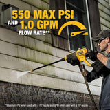 DEWALT Cordless Pressure Washer, Power Cleaner, 550-PSI, 1.0 GPM, Tool Only (DCPW550B) DEWALT