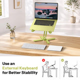 OMOTON LA10 360° Rotating Laptop Stand Riser Foldable for Desk, Citron