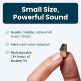 MDHearing NEO XS OTC In Ear Hearing Aids for Seniors with Noise Cancelling