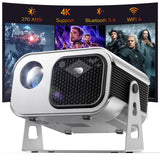 [100% Offset & 360° Stand] 4K Support Projector with WiFi 6 and Bluetooth 5.4, Antmap Outdoor Movie Projector with 12W Immersive Speaker, Home Theater Proyector Compatible with Phone/TV Stick/PC/PS5