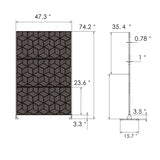 Privacy Screen 74" H x 47.2" W Decorative Outdoor Divider with Stand Panels Freestanding Screen Set for Deck
