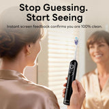 SAKYPRORAL AI Sonic Electric Toothbrush for Adults with Brushing Score & Smart Timer Display, 6-Zone Tracking, Rechargeable Whitening Brush with Soft Heads (Midnight Black)