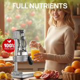 ARINOO Kitchen Cast Iron Citrus Juicer,Manual Hand Press Orange Juicer,Heavy Duty Countertop Squeezer for Lemon,Orange, Easy to Use & Clean（Grey)