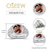Oseew 2027 Senior Graduation Ring for Women High School Class (White Gold)