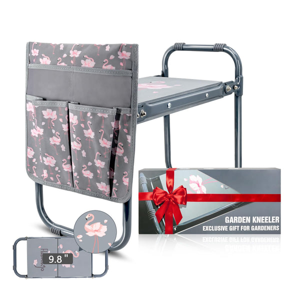 Garden Kneeler and Seat Heavy Duty, Upgraded Sturdy Gardening Bench with Wider Soft Kneeling Pad, Folding Garden Kneeler Stool