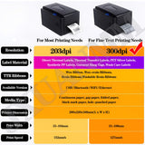 300DPI Thermal Label Printer for Garments & Ribbons, Desktop Foil & Flower Wrapping Printer, Thermal Printing for Custom Labels & Crafts